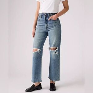 Levi's Blue High Rise Distressed Jeans